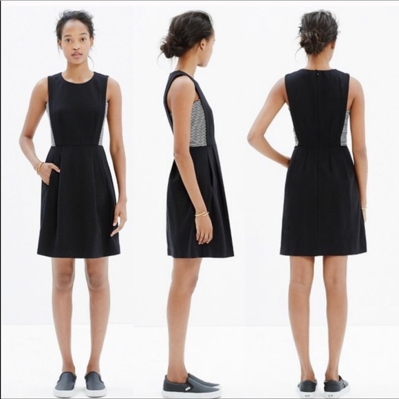 Madewell Abroad Dress Black Pointe Knit Sz 2 - Picture 5 of 9